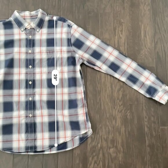 Red, White & Blue Merona XL Check Shirt  100% Cotton - Picture 6 of 11